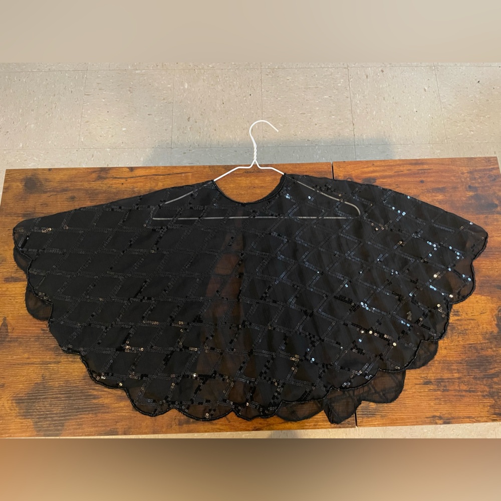 Black Sequin Cape